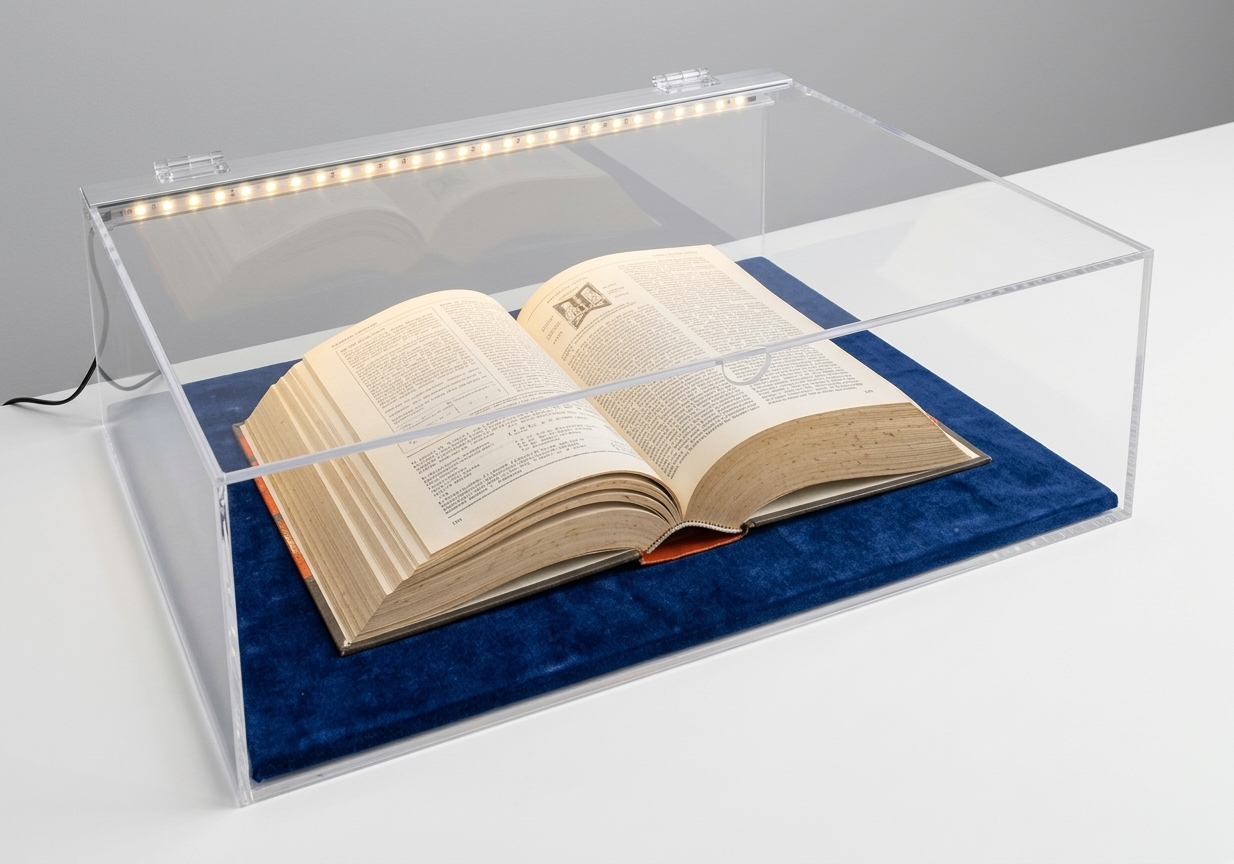 teca plexiglass con illuminazione strip led